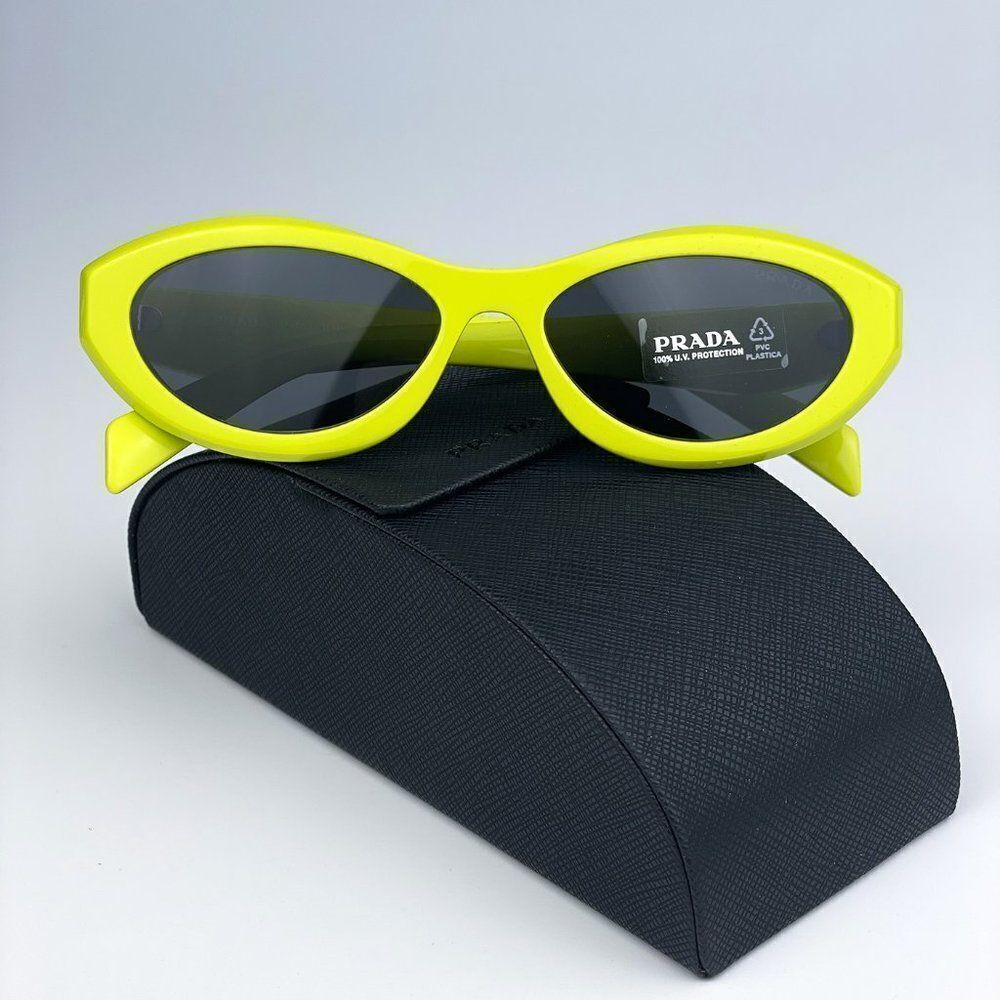 SALE! NEW Prada PR26ZS 13L08Z Cedar Dark Grey Oval Women Sunglasses - Picture 2 of 11
